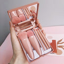 New Travel 5-piece Mirror Box Makeup Brush Set Portable Multi-functional Powder Brush Blush Brush Beauty Tool