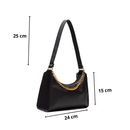 Kit Bolsas Femininas 2 Baguetes Lisas Pequenas Correntes de Ombro e de Mão