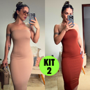 Kit 2 Vestido Midi Tomara Que Caia Canelado