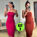 Kit 2 Vestido Midi Tomara Que Caia Canelado