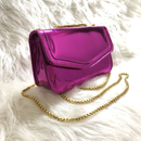 Bolsa Mini Metalizada Espelhada Com Corrente