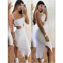 Vestido Canelado Midi Gringa Costas Nua