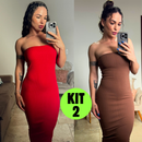 Kit 2 Vestido Midi Tomara Que Caia Canelado