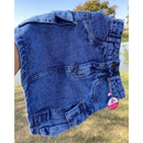 Saia Jeans Feminina Cargo Azul Com Detalhes