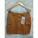 Saia Jeans Feminina Cargo Com Detalhes