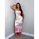 Vestido Tomara Que Caia Longo Inspiração Fame Midi Tendência Verão Tropical