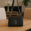 Bolsa Feminina Pequena De Lado Transversal Alça Corrente Lançamento