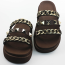 papete Birken sandália feminina com Corrente branco off Sola alta