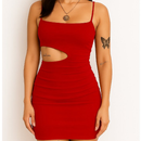 Vestido Feminino Curto Gringo Com Recorte na Cintura Colado