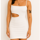 Vestido Feminino Curto Gringo Com Recorte na Cintura Colado