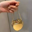 Bolsa Pequena Acrilico Espelhada Quadrada Maça Coração Tiracolo Com Espelho