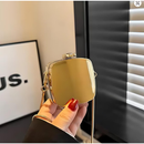 Bolsa Pequena Acrilico Espelhada Quadrada Maça Coração Tiracolo Com Espelho