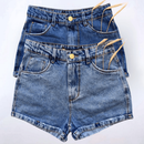 Short Jeans Feminino Cintura Alta Barra Virada Sem Lycra Blogueira Tendencia
