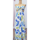 Vestido Feminino Longo Sem Manga Cintura Alta Verão