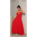 Vestido Feminino Longo Sem Manga Cintura Alta Verão