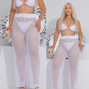 Calça Saída de Praia Feminina Longa com Cordão | Moda Praia Verão Leve e Confortável